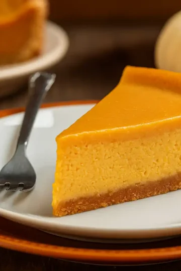Slice of anti-inflammatory pumpkin pie with almond-cassava crust on a white plate