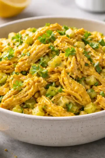 turmeric chicken salad in a bowl